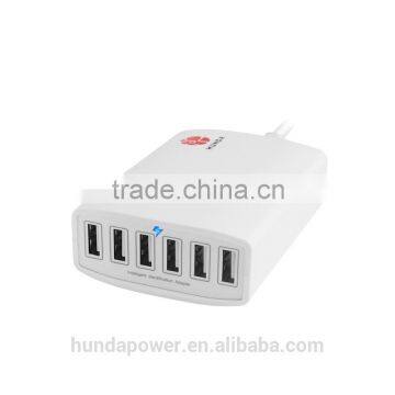 China Factory 5-6 port Intelligent usb travel charger 12A