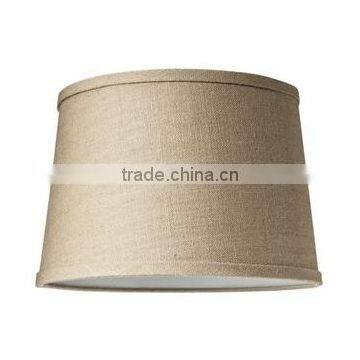 high quality crystal wood resin desk lamp shade tan linen white lining barrel lamp shade replaceable
