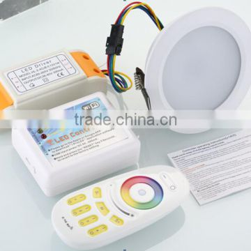 2015 professional manufacturer hot sale low price 12w 3 inch RGBW cara pasang downlight with aluminum materials