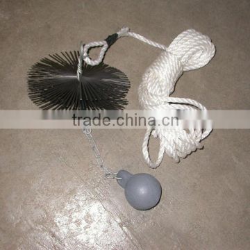 round flat metal wire chimney brush