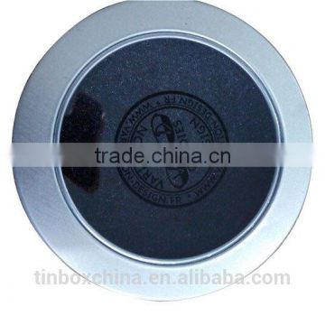 wholesale watch packaging silver round metal tin flat clear lid