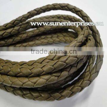 Braided Leather cords -6mm-TAUPE