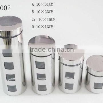 stainless steel tea coffee sugar canisters