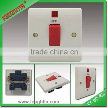 45a D/P switch with neon wall switch socket with red switch electric switch