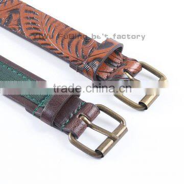 Fashion Casual Design Brand Model Embossed Belt for Unisex With Pin Buckle