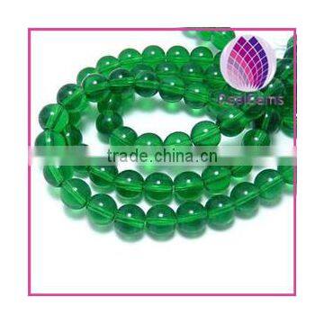 transparent green glass beads 8mm round