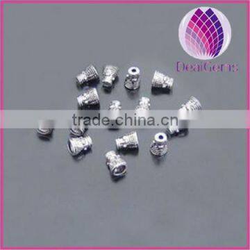 wholesale alloy silver plated flower spacer beads 6x7mm for jewerly findings