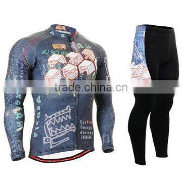 Popular long sleeve cycling clothing suit pro team cycling jersey suit