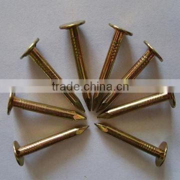 Galvanized Yellow Flat Head roofing Nails