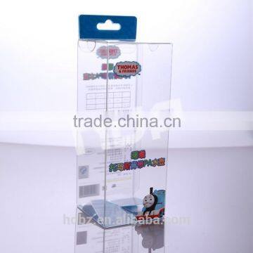 OEM colorful printing transparent pvc folding boxes with hook