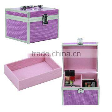 Professional Custom Purple Cosmetic Antique Pvc Beauty Case