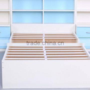 Modern Children Bedroom furniture MDF wooden kids bunk bed with slide