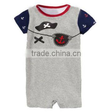 New Summer Style Baby Boys Clothes Casual Short-sleeved Navy Pirate Romper Jumpsuits Newborn Baby Clothing photo-2
