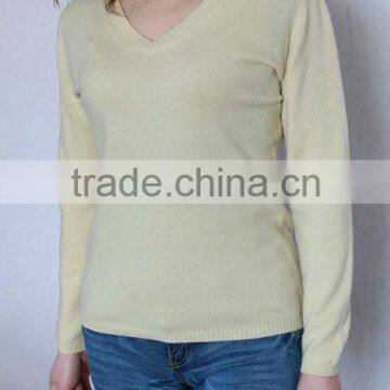 v-neck pure cashmere women's sweater