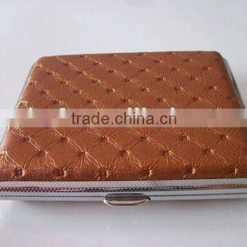 Punctate metal cigarette case. PU leather cigarette case.