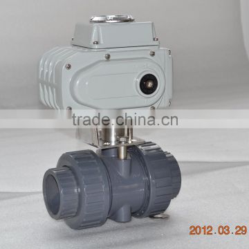 low price union connection elelctric PVC ball valve