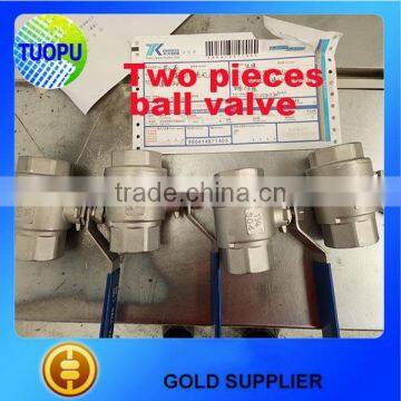 Two piece inner thread connecting ball valve SS304 two pieces 11/4"NPT