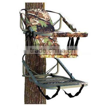 Hunting chairs hung on treestand