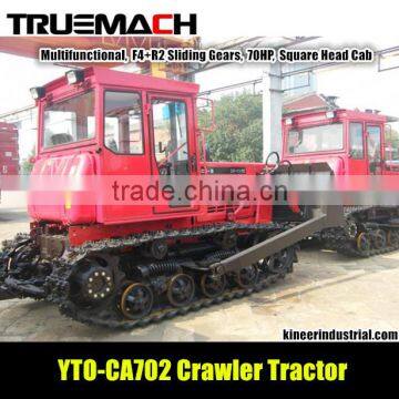 YTO CA702 70hp agricultural crawler tractor with square head cabin