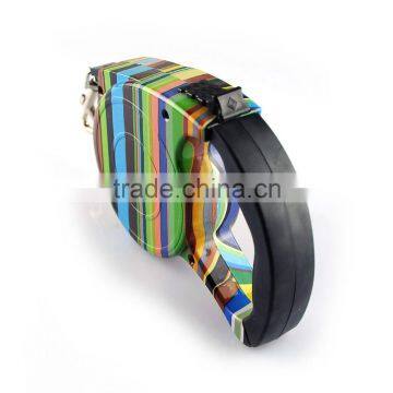 Colorful Stripes Pattern Retractable Pet Dog Leash Strap With Control Button photo-5