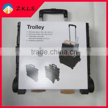 Collapsible Plastic PP Black Hand Luggage Trolley photo-4