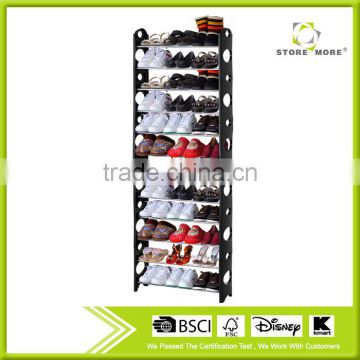 Store More Black Stackable Adjustable Plastic Shoe Shelf