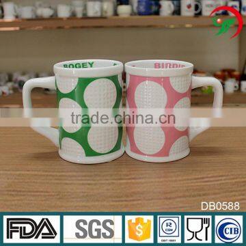 Christmas New Design Embossed 16oz Porcelain Drink Cup, Ceramic Coffee Mug photo-5