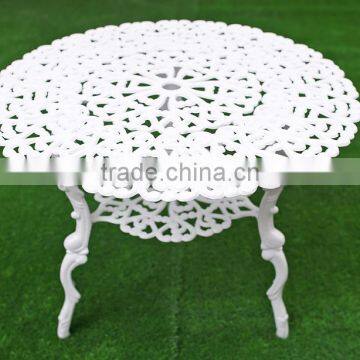 White Outdoor Furniture Kids Table and Chair Set Cast Aluminum Patio Sets photo-3