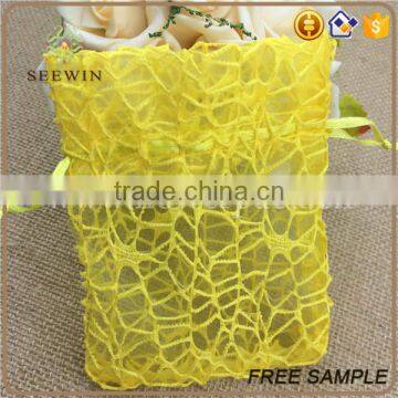 Christmas Drawstring Small Organza Mesh Floral Bag photo-6