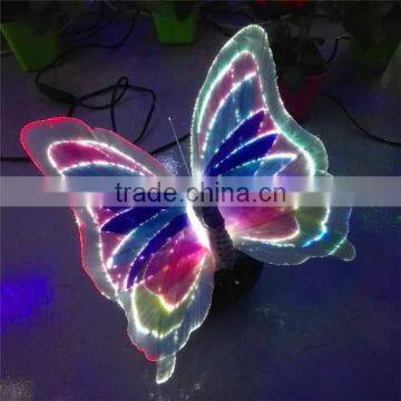 Color customized garden/backyard beautiful led lighted butterfly decorations