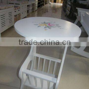 Home Furnishing Round End Table, White T10-2040 photo-2