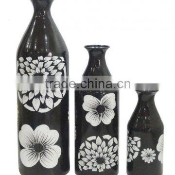 Hand Painted Metal Vases