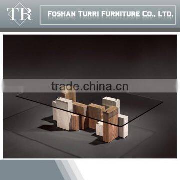 Hot Sell Elegant Unique Travertine Coffee Table photo-5