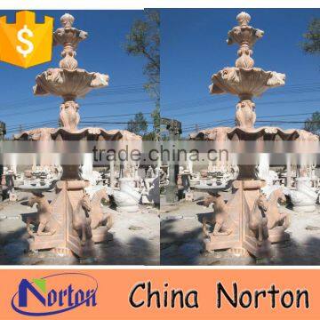 large fountain natural stone outdoor horse fountains with lion face NTMF-S530S