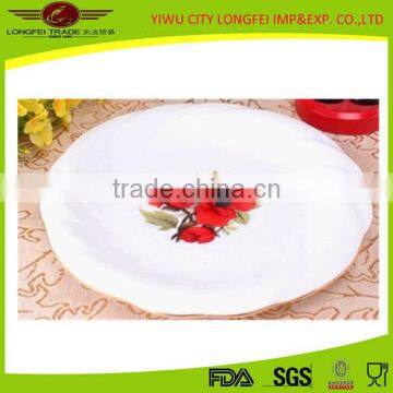 2015 pretty design wholesale ceramic white plate dinnerware set