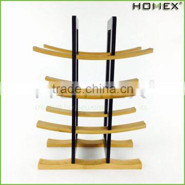 Curved Bamboo Designed Wine Stand Wine Rack Homex BSCI/Factory photo-5