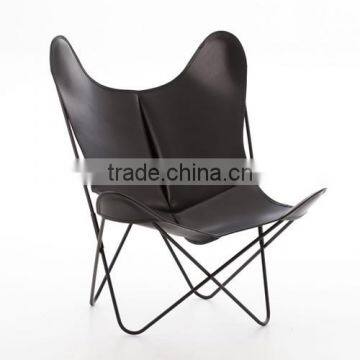 China Furniture Factory Metal Iron Black Coating Finished Leather Butterfly Chair for Garden Chairs photo-2