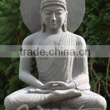Carved Stone Garden Fengshui Product Life Size Marble Granite Buddha Statues photo-3