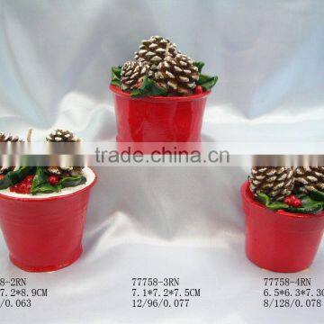 x'mas candle pinecone 77758