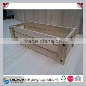 Rustic Unfinished Handmade Wooden Vegetable Fruit Crate Wholesale photo-3
