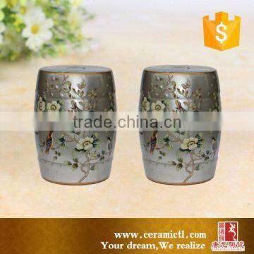 Silver color chinese cermaic barrel stool