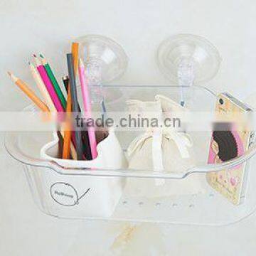 Plastic Transparent Bathroom Shelves With Sucker