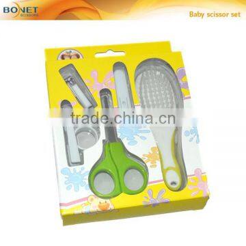 SBS0016 CE qualified nail clipper & brush & scissor baby care set with window box