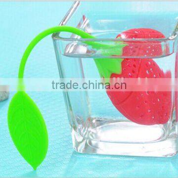 Silicone Strawberry Loose Tea Leaf Strainer Herbal Spice Infuser Filter Diffuser photo-4