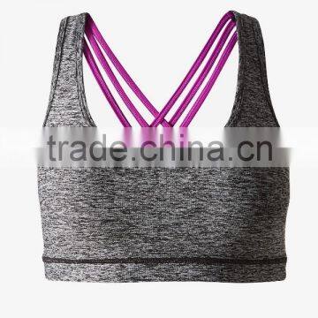 2016 Fashionable Marled Sexy Stripe Sport Bra HST8022