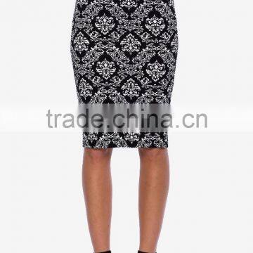 2015 new fashion Damask Printed Pencil Skirt for ladies 51025#