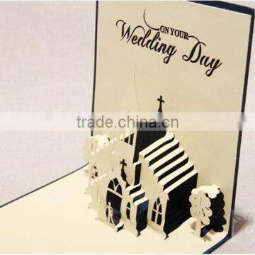 2016 Hot Sale 3D Paper Material Lovely Wedding Invitation Card Luxury