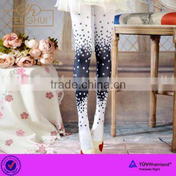 Japanese Harajuku small floral gradient white printing pantyhose