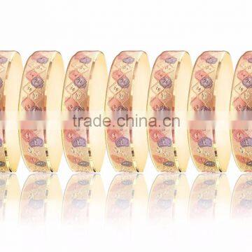 Three Tone Plated 20 MM Diamond Cut Bangles