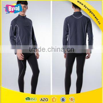 100% Polyester Half Zip Shirt Wholesale Sports Gym Quick Dry Men's Running Fitness Half-zip Long Sleeve Shirts photo-2